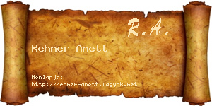 Rehner Anett névjegykártya